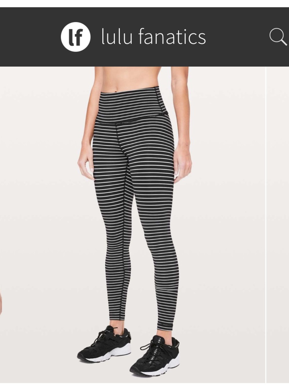 Lululemon Wunder Under High-Rise Tight 28" Sz 10 Luxtreme Parallel Stripe Black